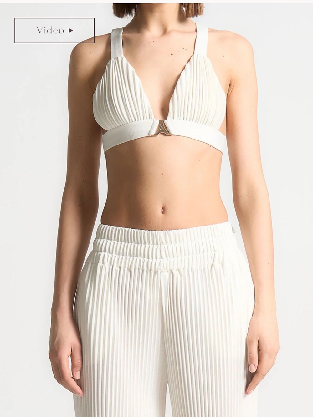 Manière De Voir Pleated Eiffel Bralette - Off White
